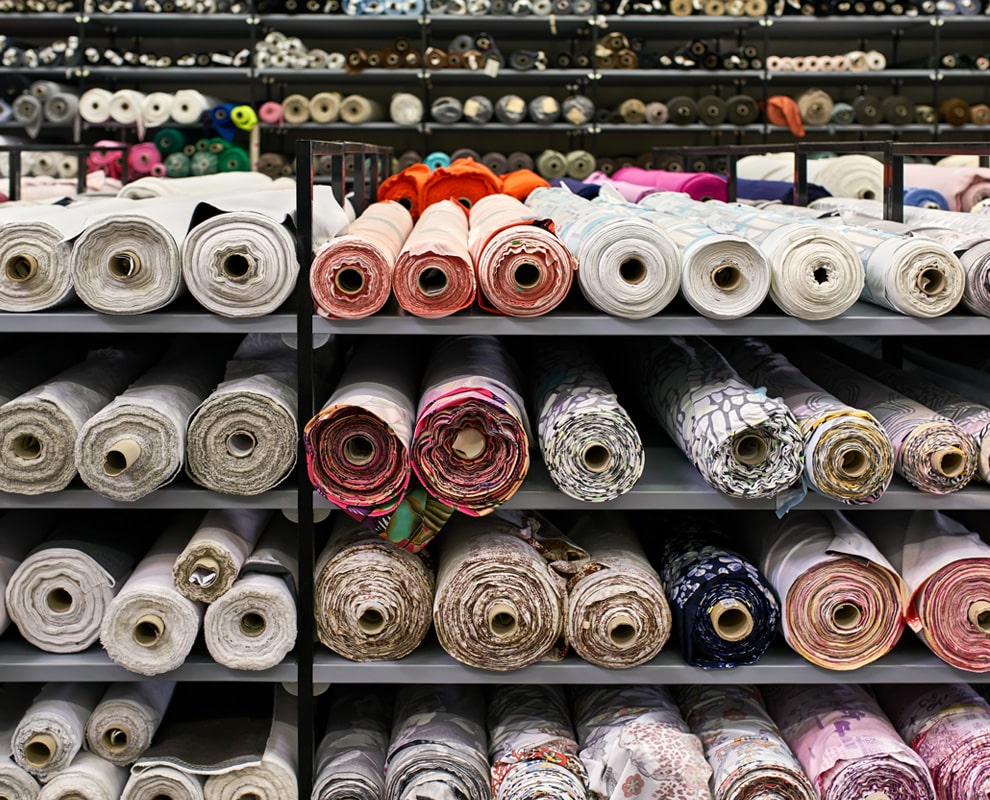 rolls of custom printed fabric